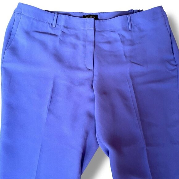 Talbots Womens Dress Pant Plus Sz 22W Blue Cropped Trouser Preppy Coastal Capri - Picture 2 of 7